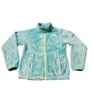 The North Face Girl’s Turquoise Fleece with Yellow Accents Size Large 12/14